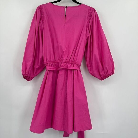 Maeve Anthropologie Pink Puff Sleeve Cotton Mini Dress Size Medium NWT - Picture 8 of 9